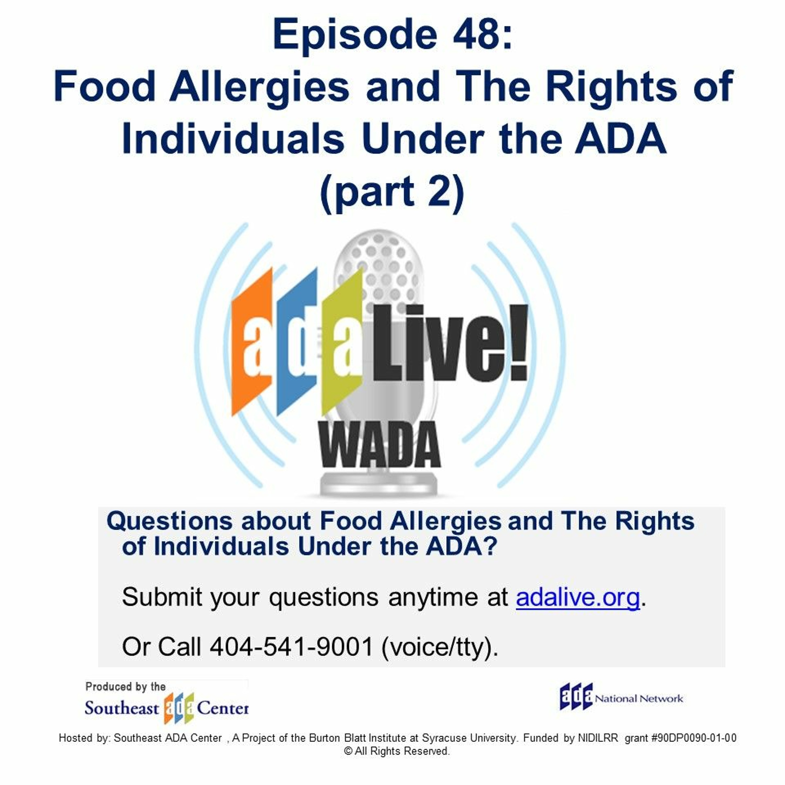 Episode 48: Food Allergies and The Rights of Individuals with Under the ADA episode artwork
