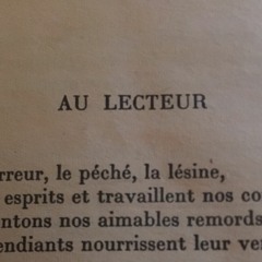 Au Lecteur, Charles Baudelaire.