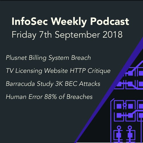 7 September Weekly podcast: Plusnet, TV Licensing, BEC scams and data breach causes