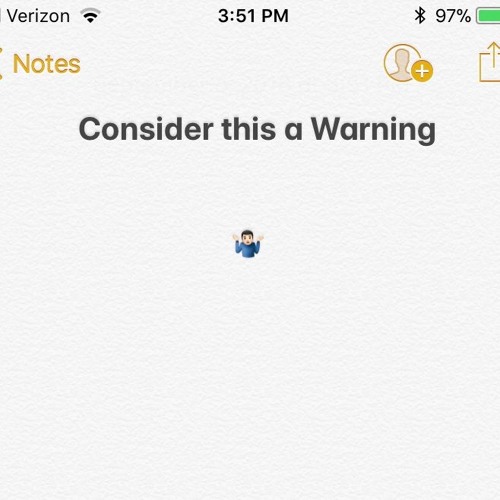 Consider this a Warning