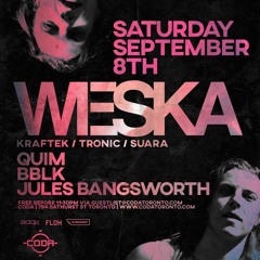 Weska Live At Coda, Toronto 08/09/18