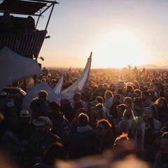 Burning Man Sunrise after Tycho - 2018 - DJ Dane on the Dusty Rhino