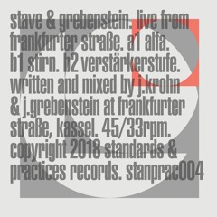 Stave & Grebenstein — Live From Frankfurter Straße (Preview Clips) STANPRAC004 2018