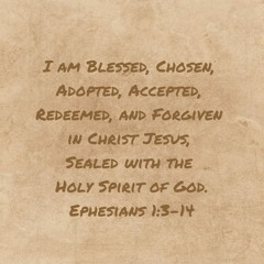 Blessed, Chosen, Adopted, Accepted, Redeemed, Forgiven, And Sealed