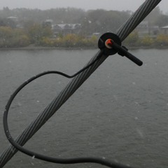 Snow On Bridge Support Wire -- Saskatoon, Canada