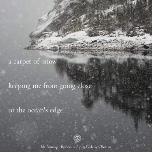 A Carpet Of Snow Keeping Me From Going Close To The Ocean's Edge (Naviarhaiku 247)