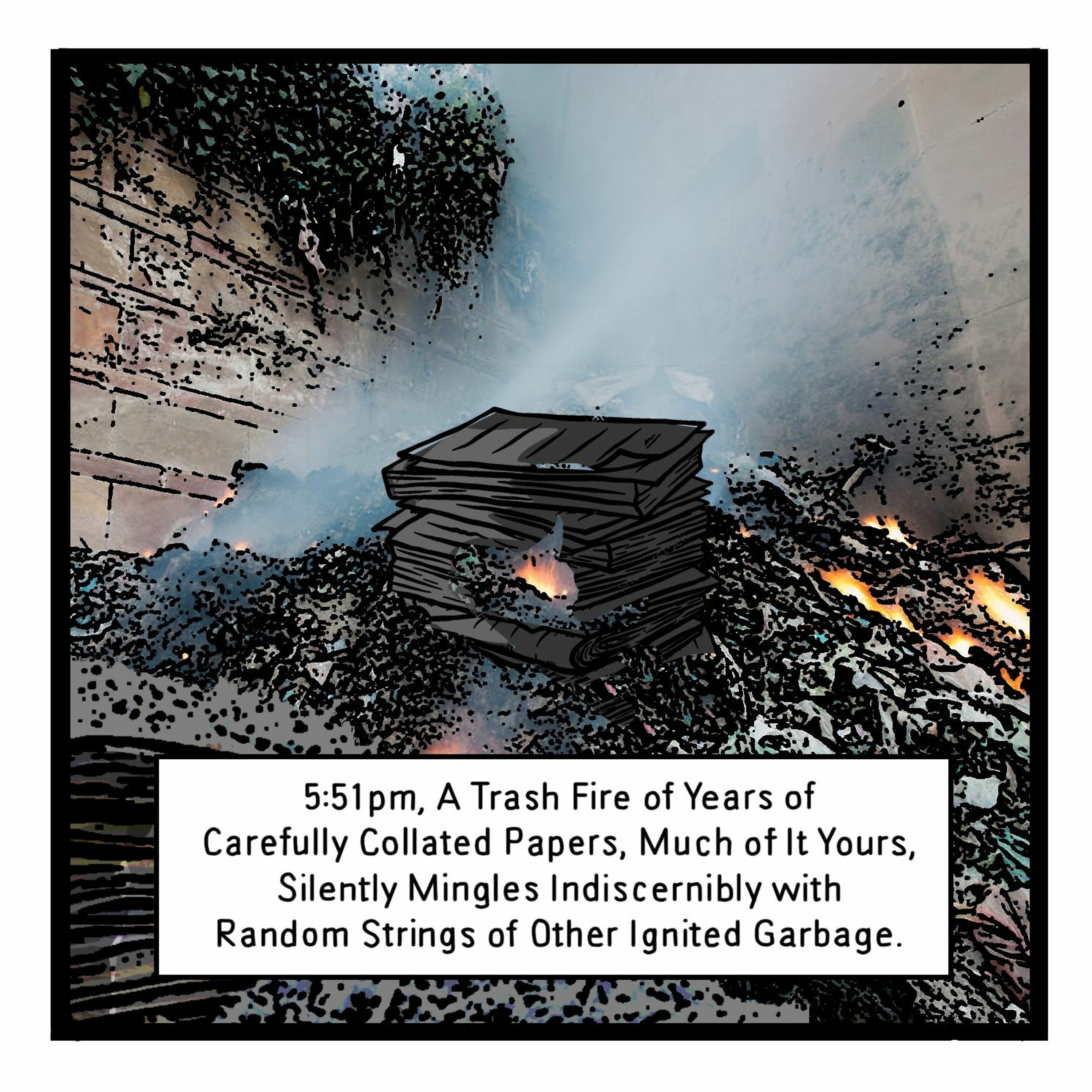 THE BUREAU: 5:51pm, A Trash Fire of Years of Carefully Collated Papers. episode artwork