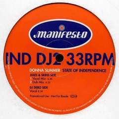 Donna Summer - State of Independence (DJ Dero Vocal Mix)