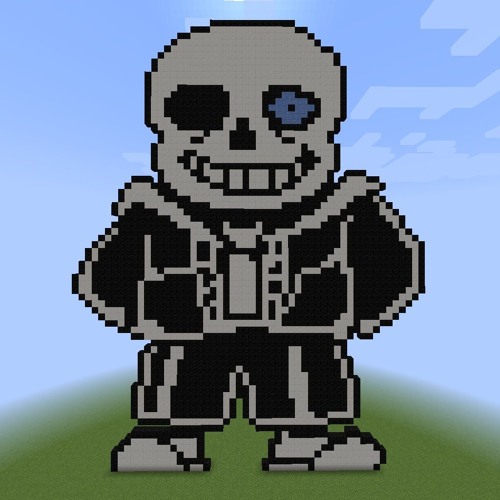 Sans undertale in the world of minecraft