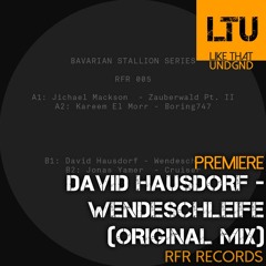 Premiere: David Hausdorf - Wendeschleife (Original Mix) | RFR Records