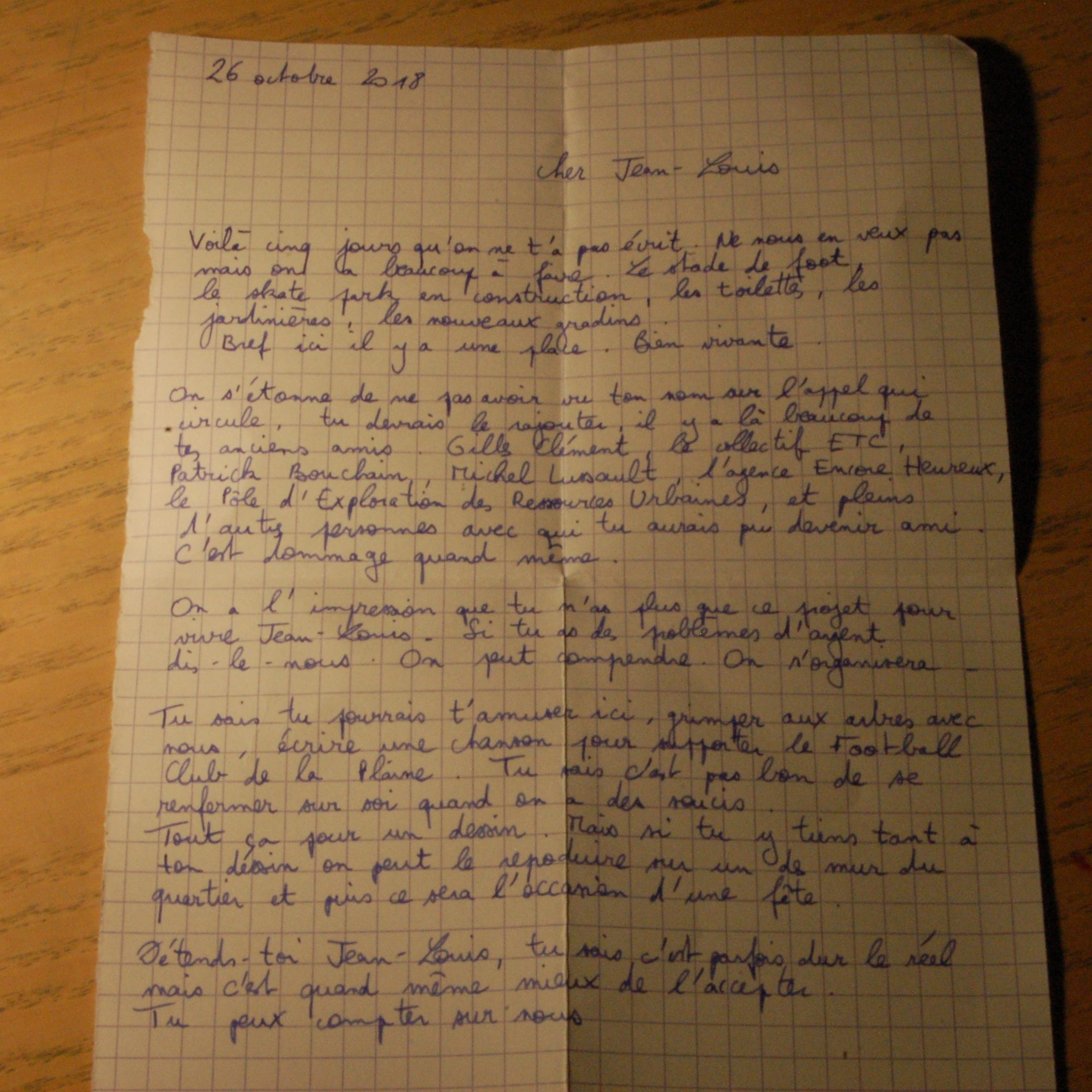 La plaine, lettre à Jean-Louis, 26 octobre 2018 episode artwork