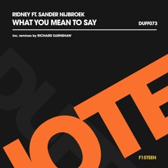 What You Mean To Say - Richard Earnshaw Club Mix