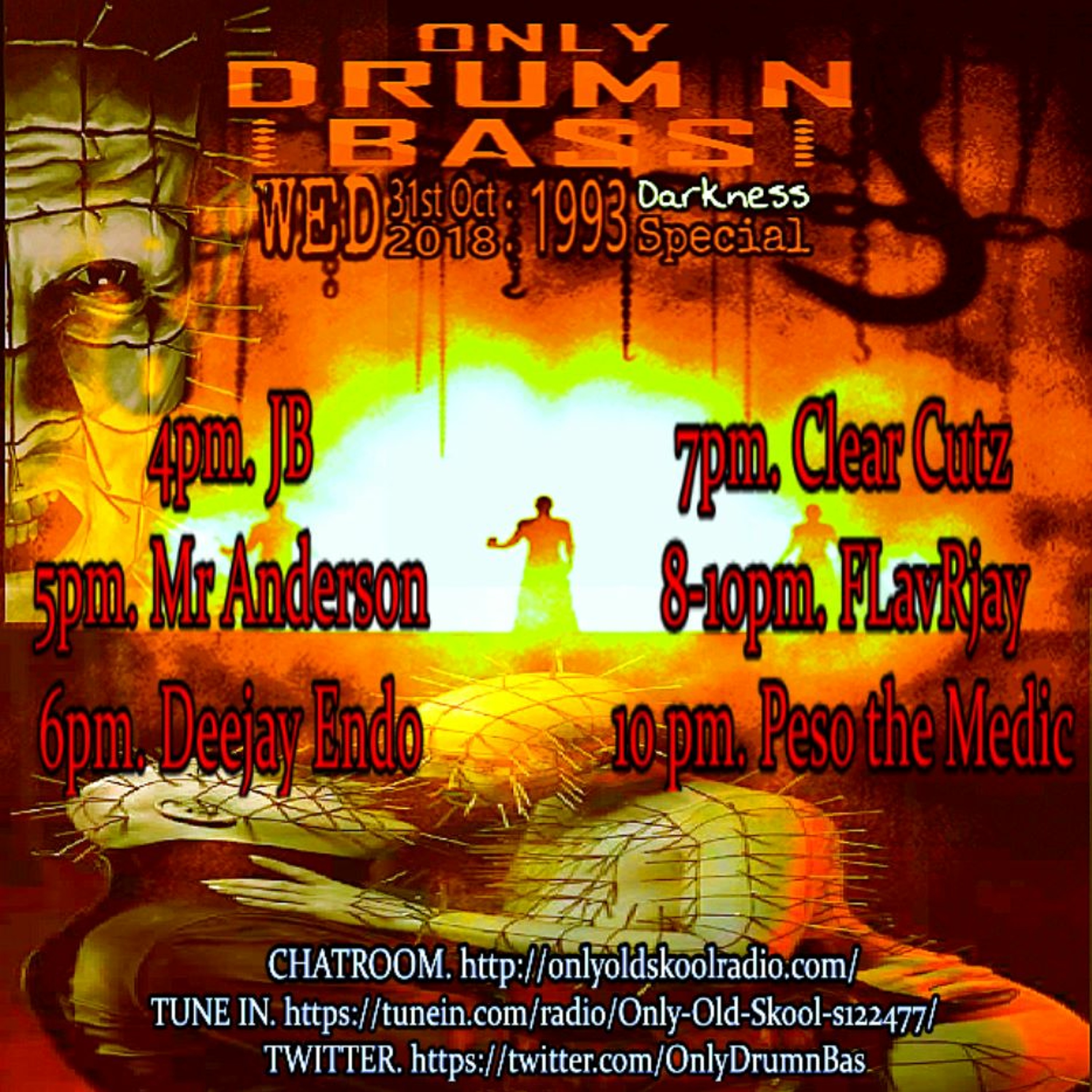 Only Drum'n'Bass on OOS Radio. 1993 Darkside Special. 31-OCT-2018 episode artwork