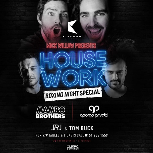 Live From HouseWork At Kingdom Liverpool - Saturday 27th October 2018