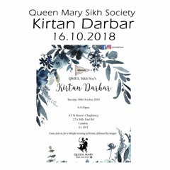 Bhai Harsimran Singh Lalli Ji - Queen Mary Sikh Society Kirtan Darbar - 16.10.18