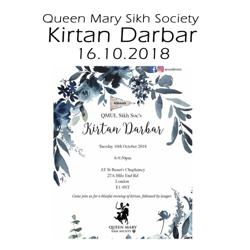 Bhai Harsimran Singh Lalli Ji - Queen Mary Sikh Society Kirtan Darbar - 16.10.18