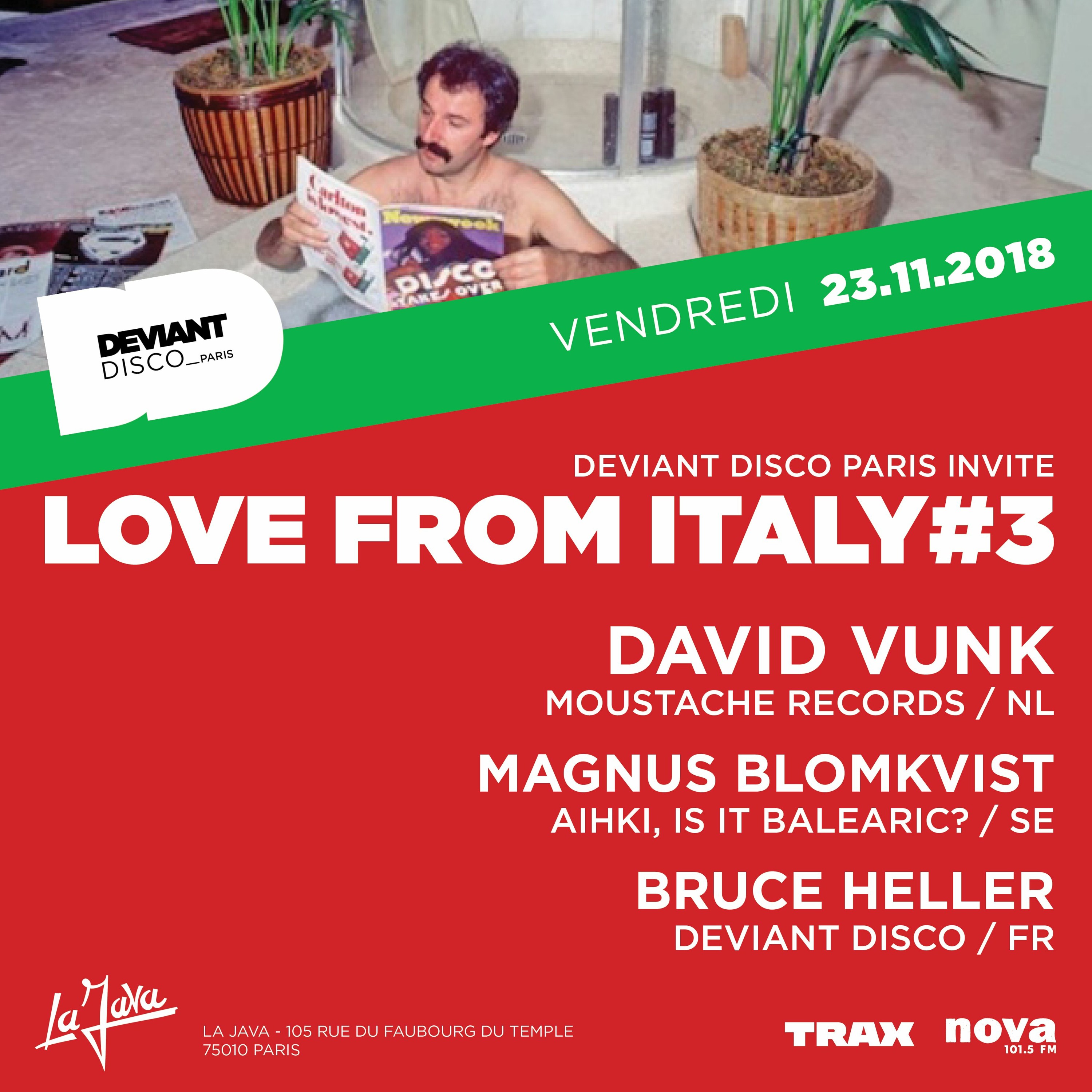 Love From Italy #3 feat. David Vunk - La Java - Paris - 23 Novembre 2018 episode artwork