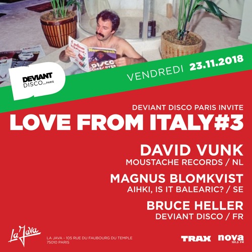 Love From Italy #3 feat. David Vunk - La Java - Paris - 23 Novembre 2018