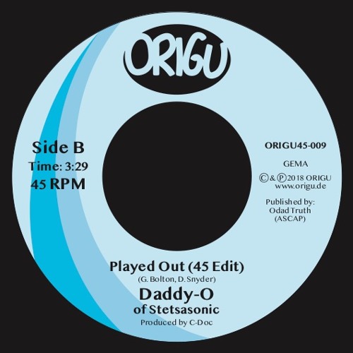 Daddy-O of Stetsasonic -Played Out (45 Edit) New 7" Vinyl