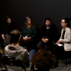 Pixie Cram, Matthieu Halle and Andres Salas in a panel discussion moderated by Zoë Mallett
