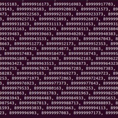 Prime Sequences Near 90,000,000,000 for MIDI Metallic Pad (24-channel = 24 sequences)