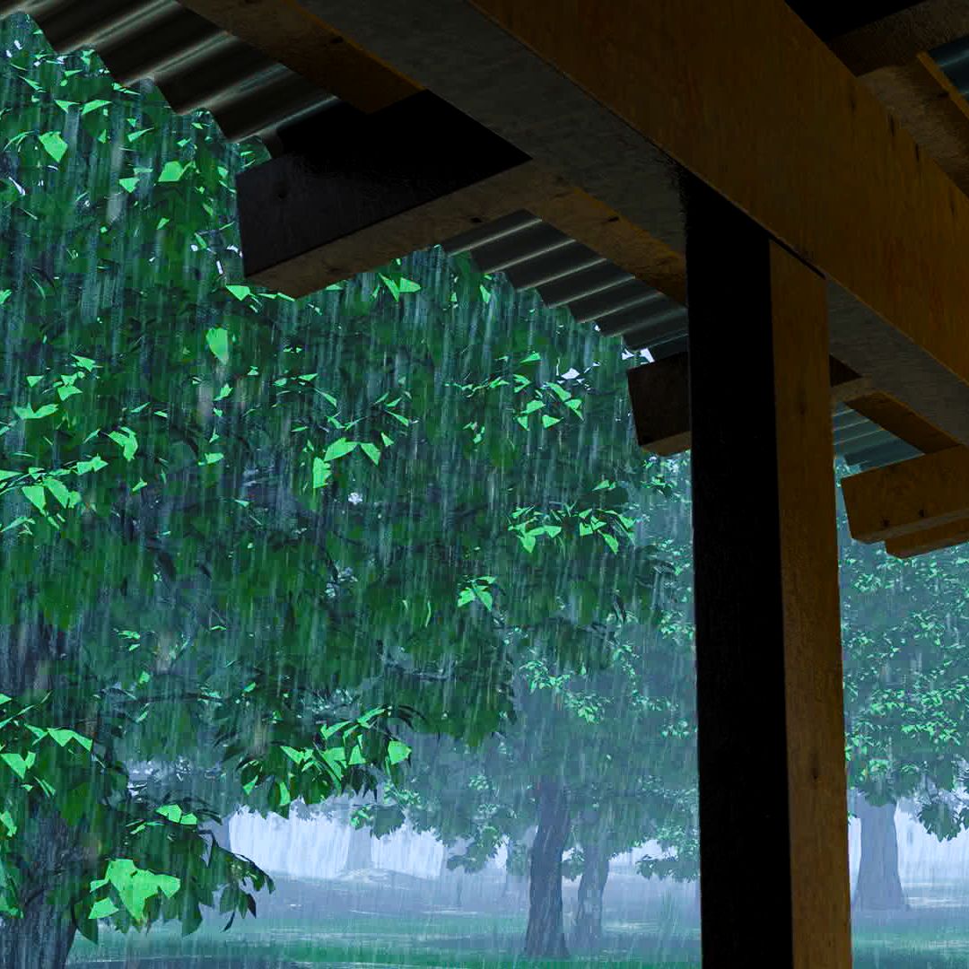 Rain Sounds On Tin Roof (75 Minutes)