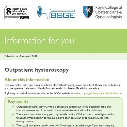 Outpatient hysteroscopy