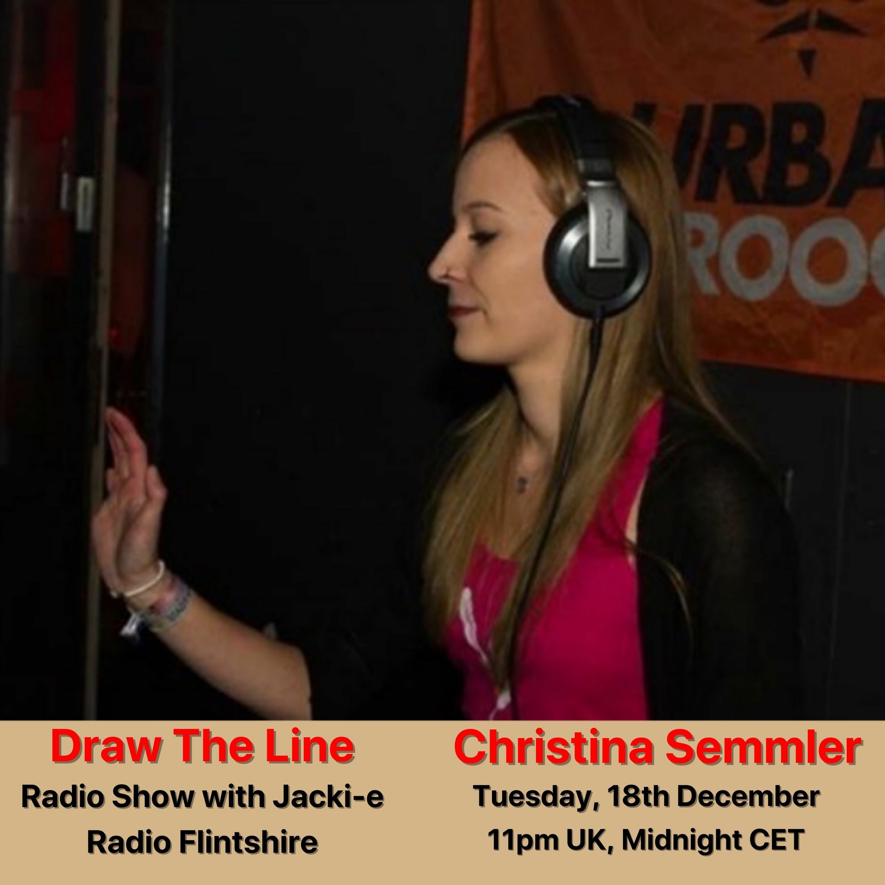 #028 Draw The Line Radio Show 18-12-2018 guest 2nd hr Christina Semmler, feat 1st hr Deborah de Luca episode artwork