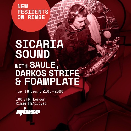 December 2018 Guest mix for Sicaria Sound, Rinse FM