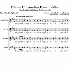 Hymne UNHAS (Lihatlah Pinisi Berlayar) for SATB choir a capella