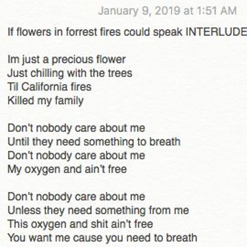 If Flowers In Forrest Fires Could Speak prod. by J.MIL