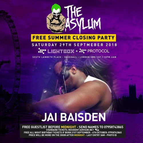 Jai Baisden LIVE SET @ #TheAsylum 29th Sep 2018 @ Lightbox