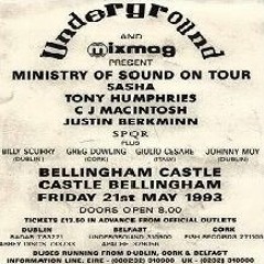 Sasha - Ministry Of Sound (Tour) Bellingham Castle - Ireland - 21-5-93