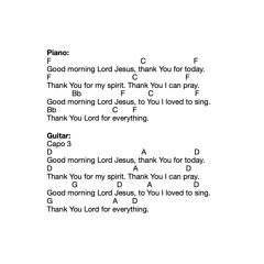 Good morning Lord Jesus (New Tune)