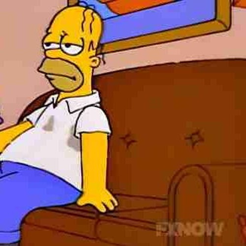 homer did the drug now he sit on couch high
