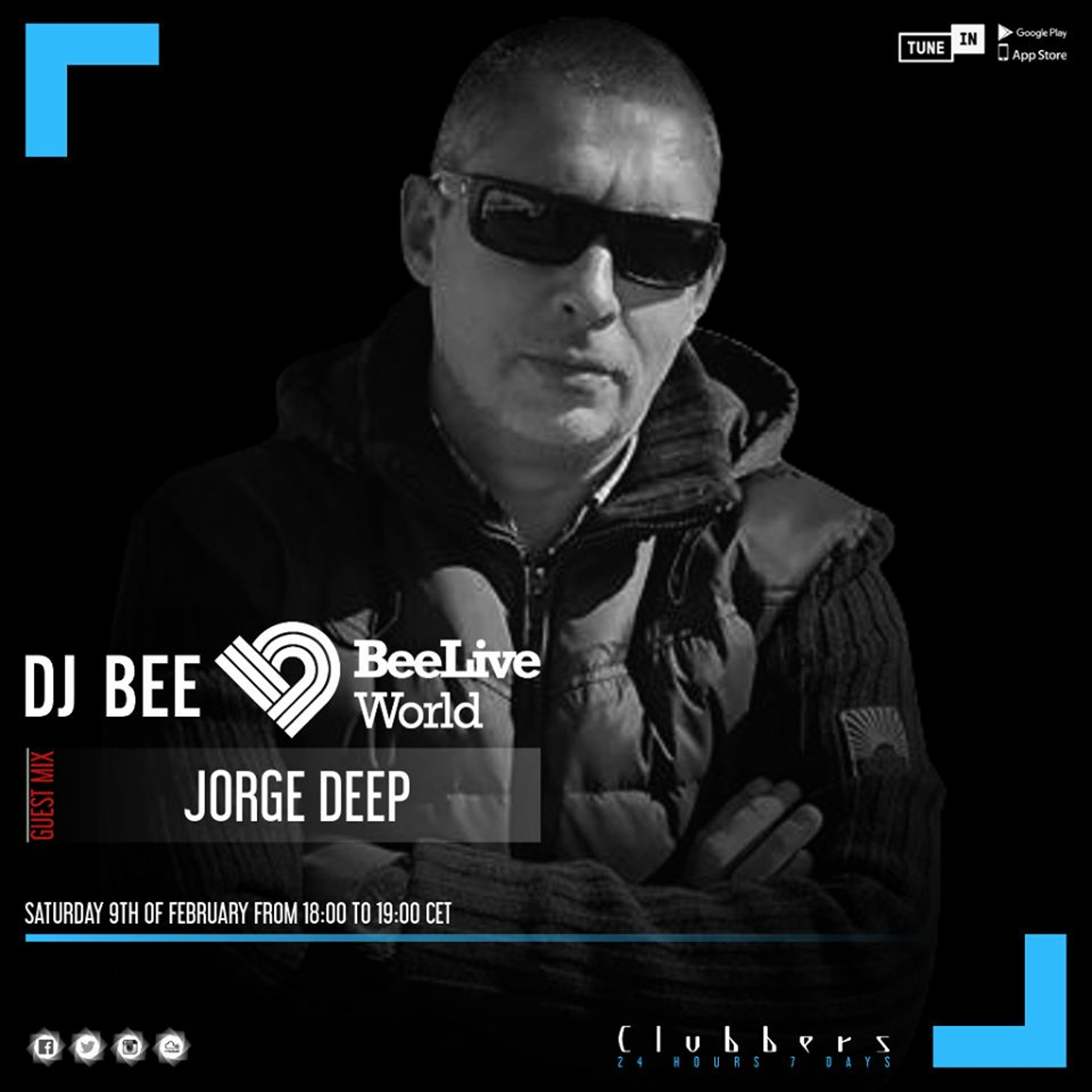 Podcast 349 Beeliveworld by Dj Bee 08.02.19 Side B Jorge Deep Guest Mix episode artwork