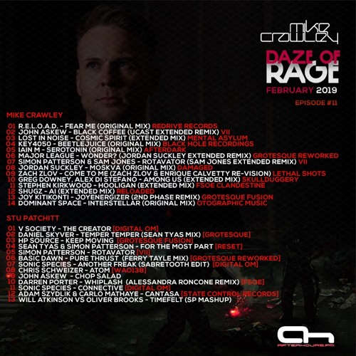 Mike Crawley - Daze Of Rage 011 on AHFM - Stu Patchitt Guestmix