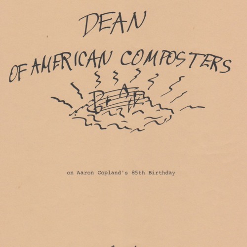 Dean Of American Composters - for Aaron Copland