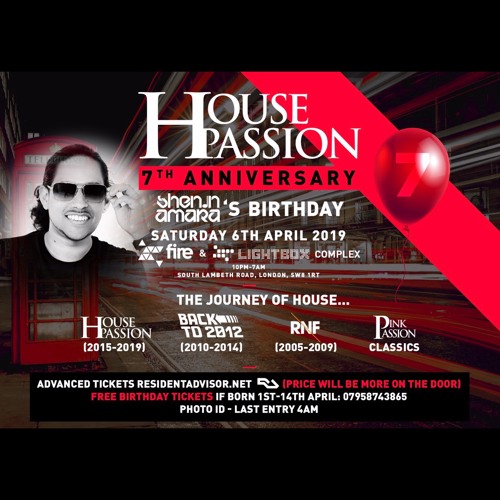 #HousePassion 7th Bday - Sat 6th April @ Fire + Lightbox (LIVE MIX CD 1)