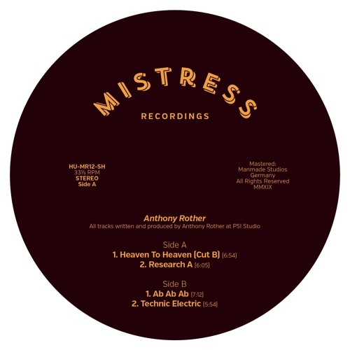 A1. Anthony Rother - Heaven To Heaven (Cut B) (SNIPPET)