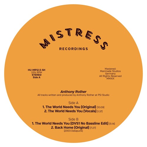 A2. Anthony Rother - The World Needs You (Vocals) (SNIPPET)