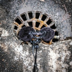 Rhythmic drops of smelting snow in the street trough a manhole (Turku, Finland)