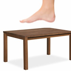I put my foot through a table