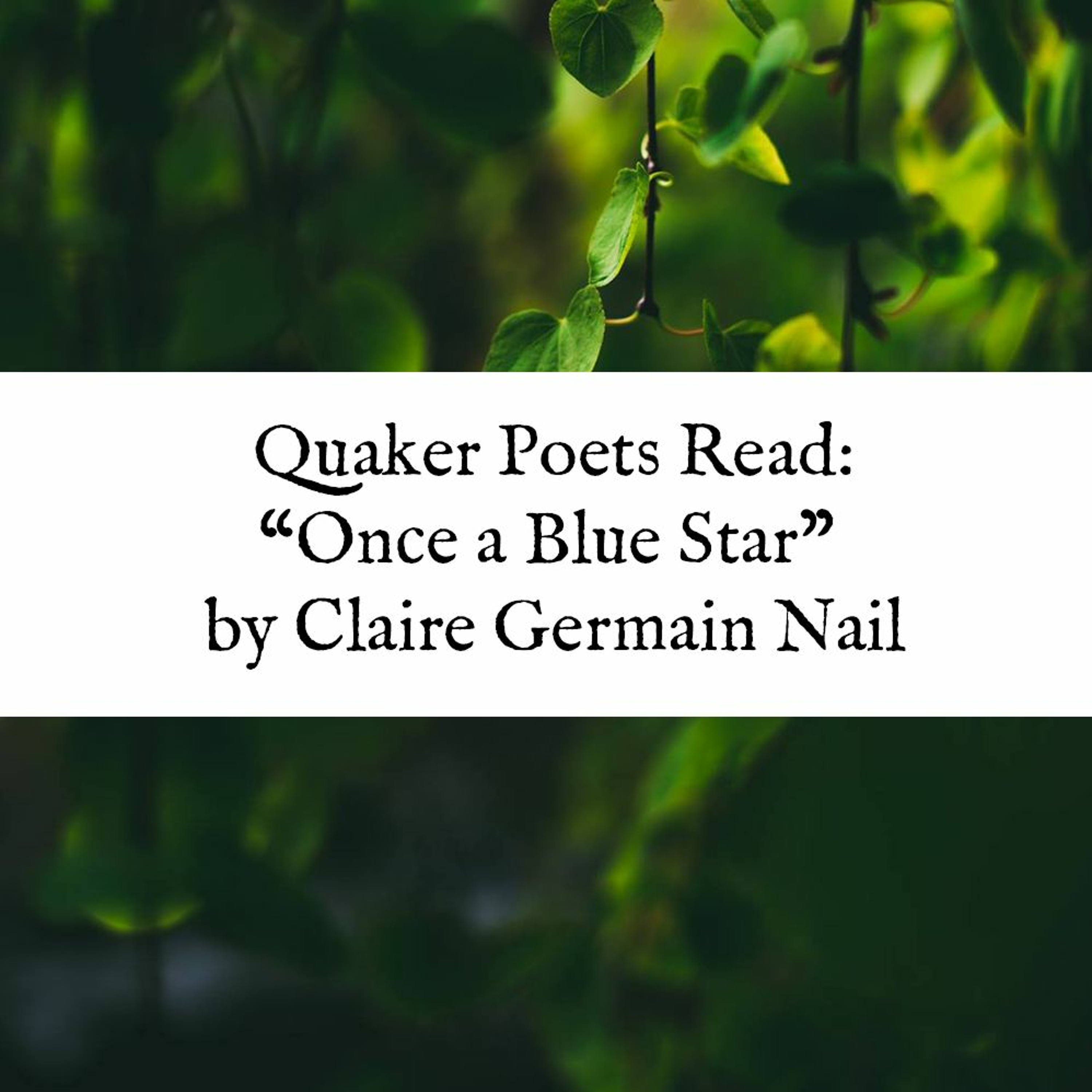 Quaker Poets Read, "Once a Blue Star" by Claire Germain Nail (read by Jim Nail) episode artwork