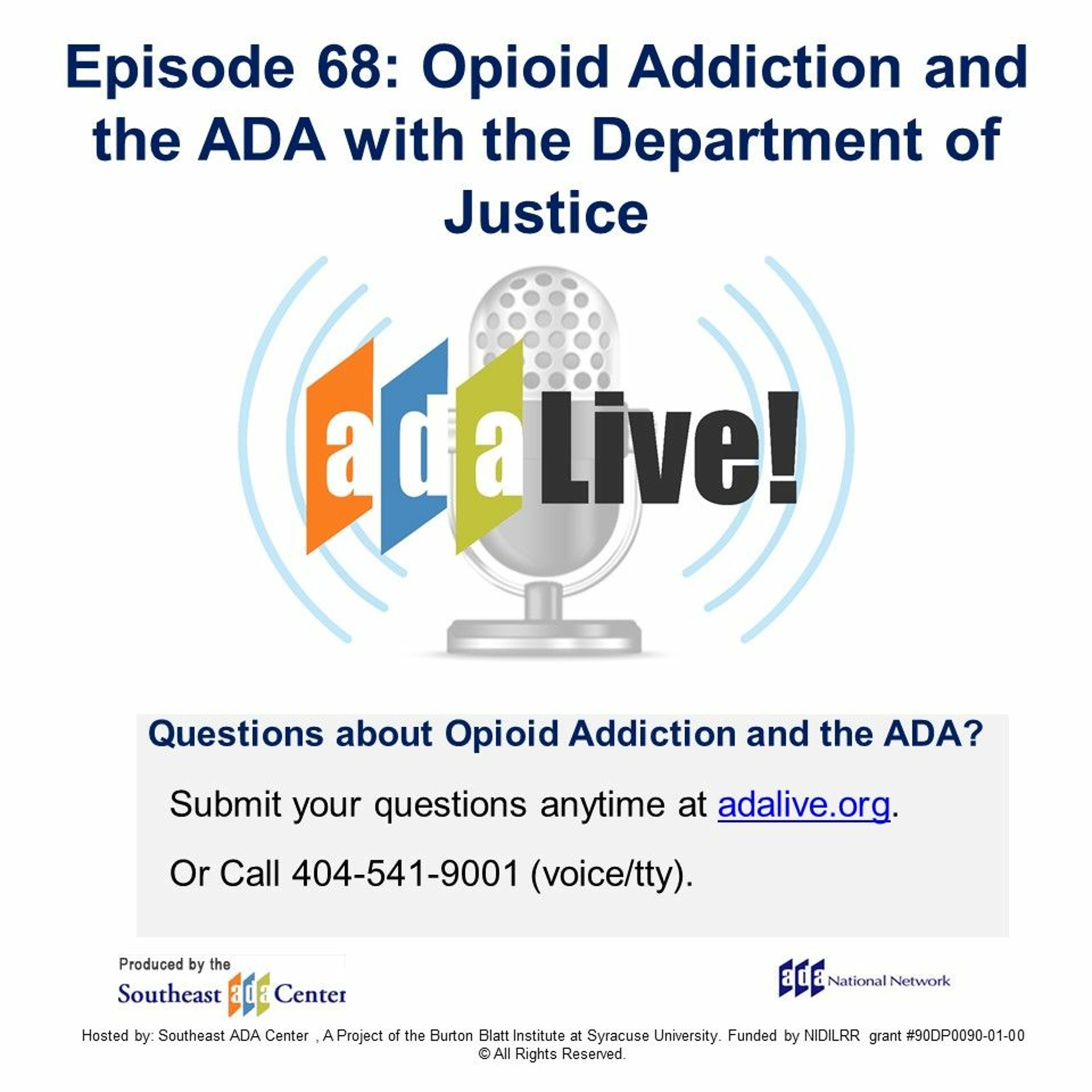 Episode 68: Opioid Addiction and the ADA with the Department of Justice episode artwork