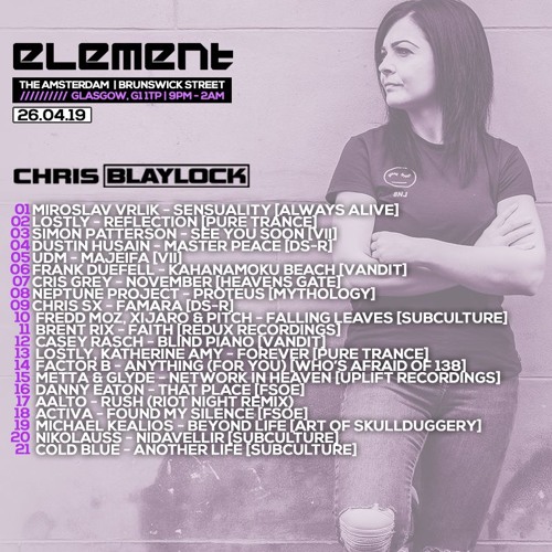 Element @ The Amsterdam Glasgow 26/04/19