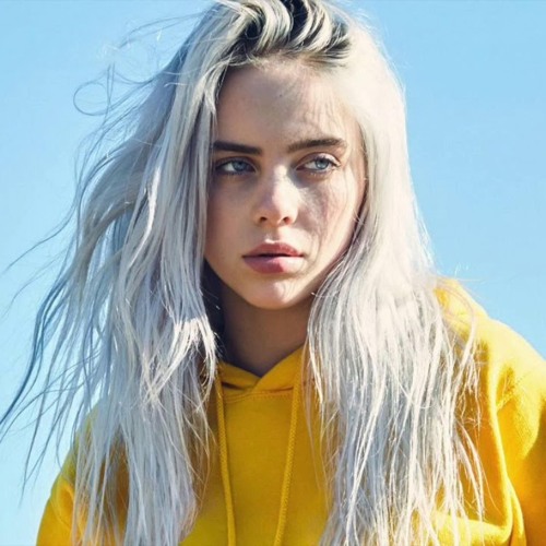 #Singers Billie Eilish #American Blue Eyes #Face #Singer White Hair #2K #wallpap