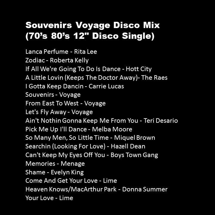 Souvenirs Voyage Disco Mix1 (70s 80s 12