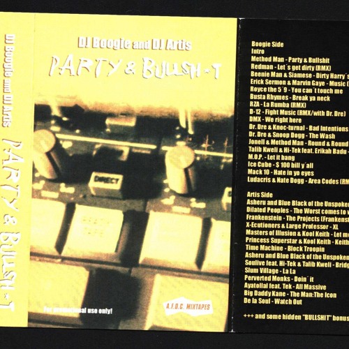 Stream DJ Boogie - Party & Bullshit Side A (2002) FREE DOWNLOAD By.