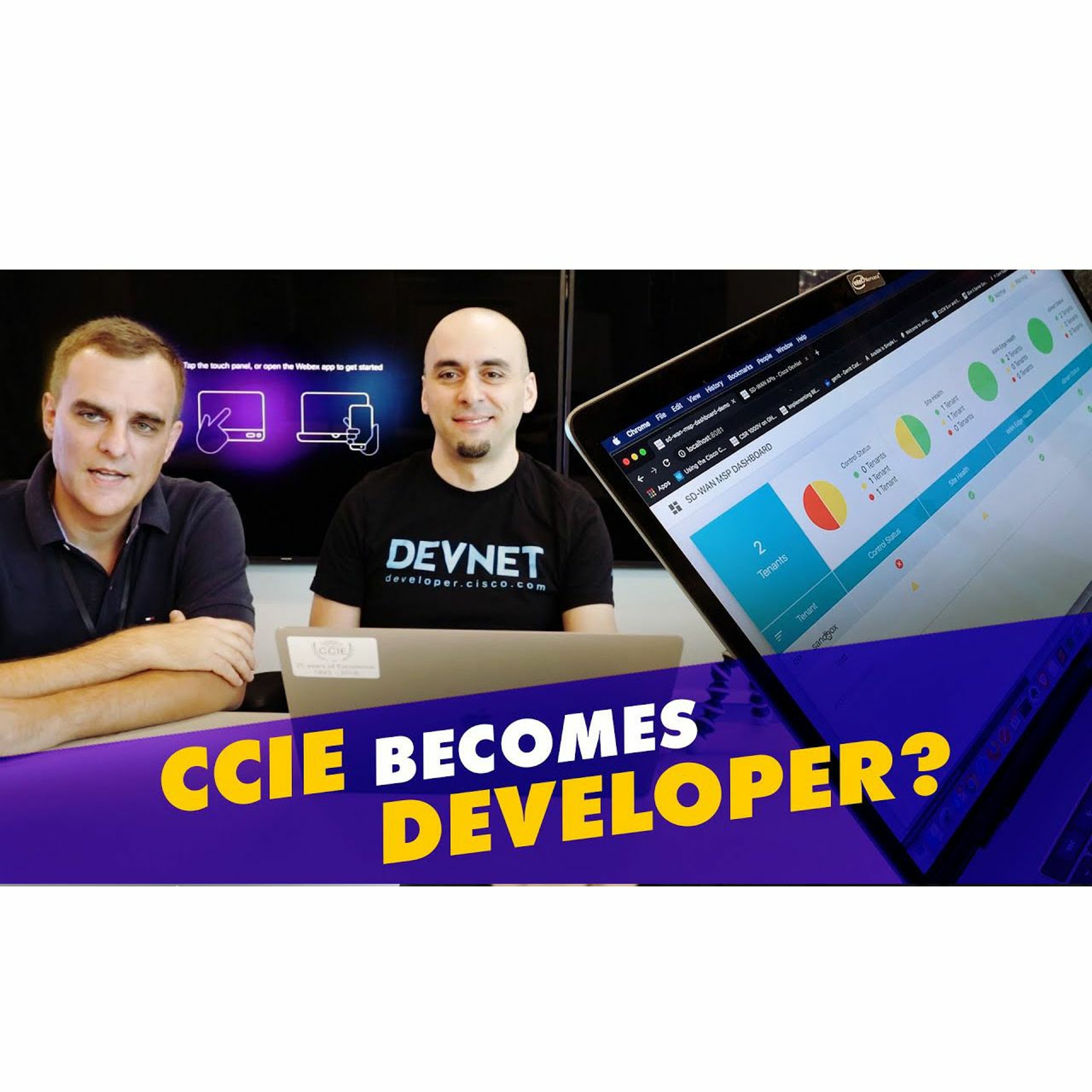 cover of episode #48: You can also code! Network Engineer programs Cisco Viptela SD-WAN using Python! DevNet demo